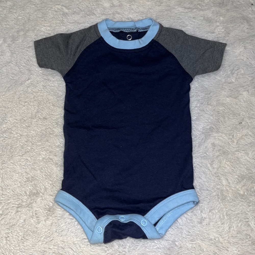 (3 for $10) George blue 0-3 month  bodysuit